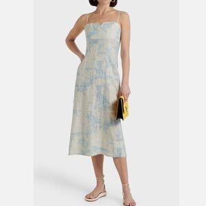 JOIE Corta Dress in Blue & Cream Printed Linen